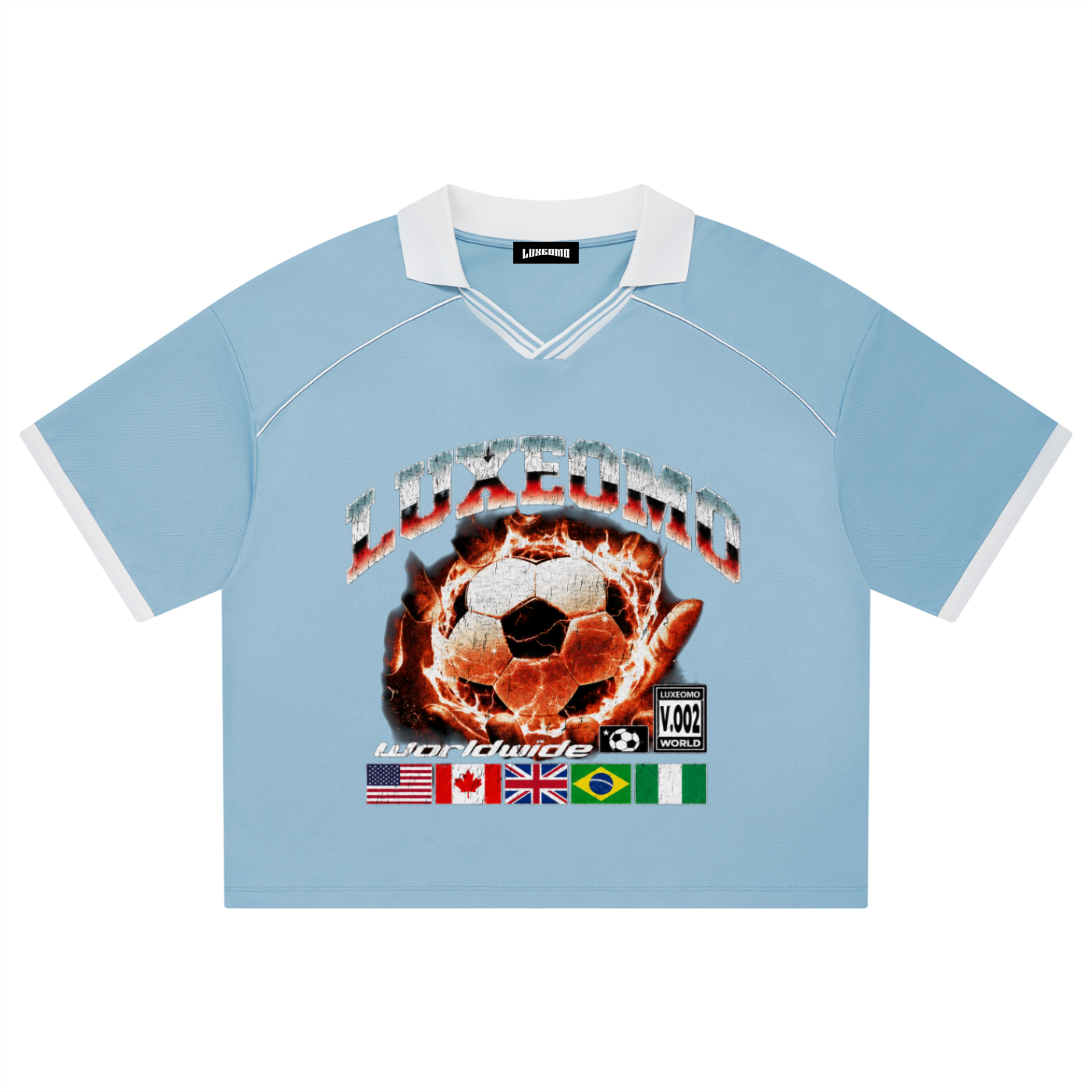 Luxeomo Collared Piping Boxy Soccer Jersey