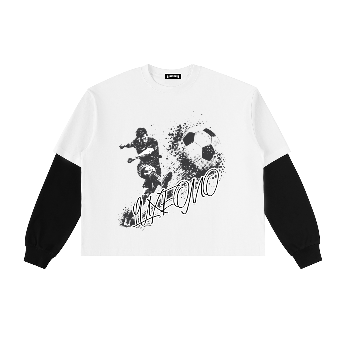 Luxeomo Contrast Sleeve Cotton T-Shirt