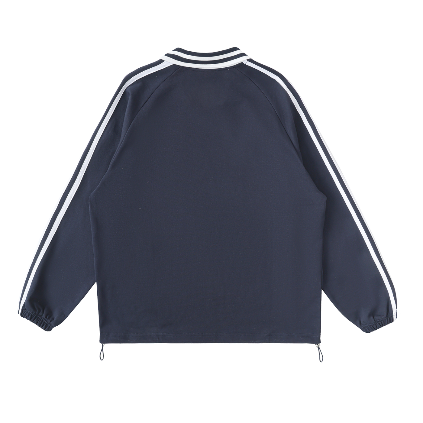 luxeomo Striped Lapel Collar Sweatshirt