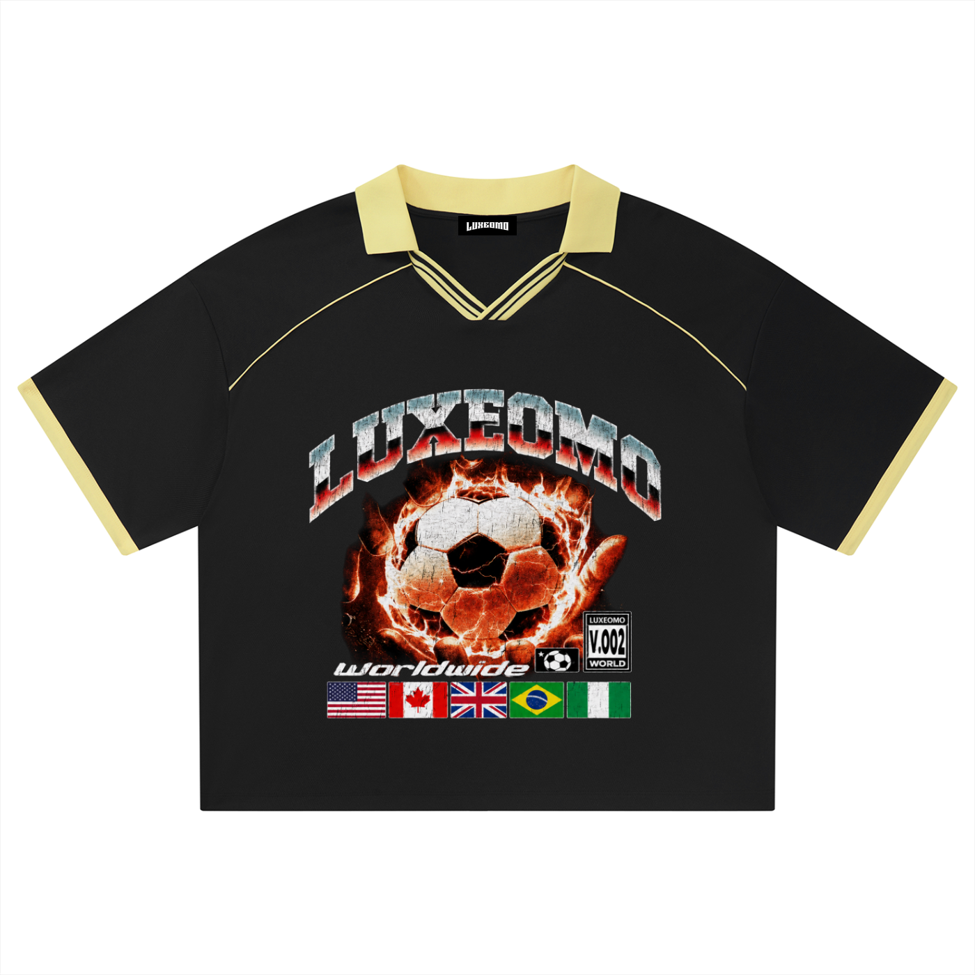 Luxeomo Collared Piping Boxy Soccer Jersey