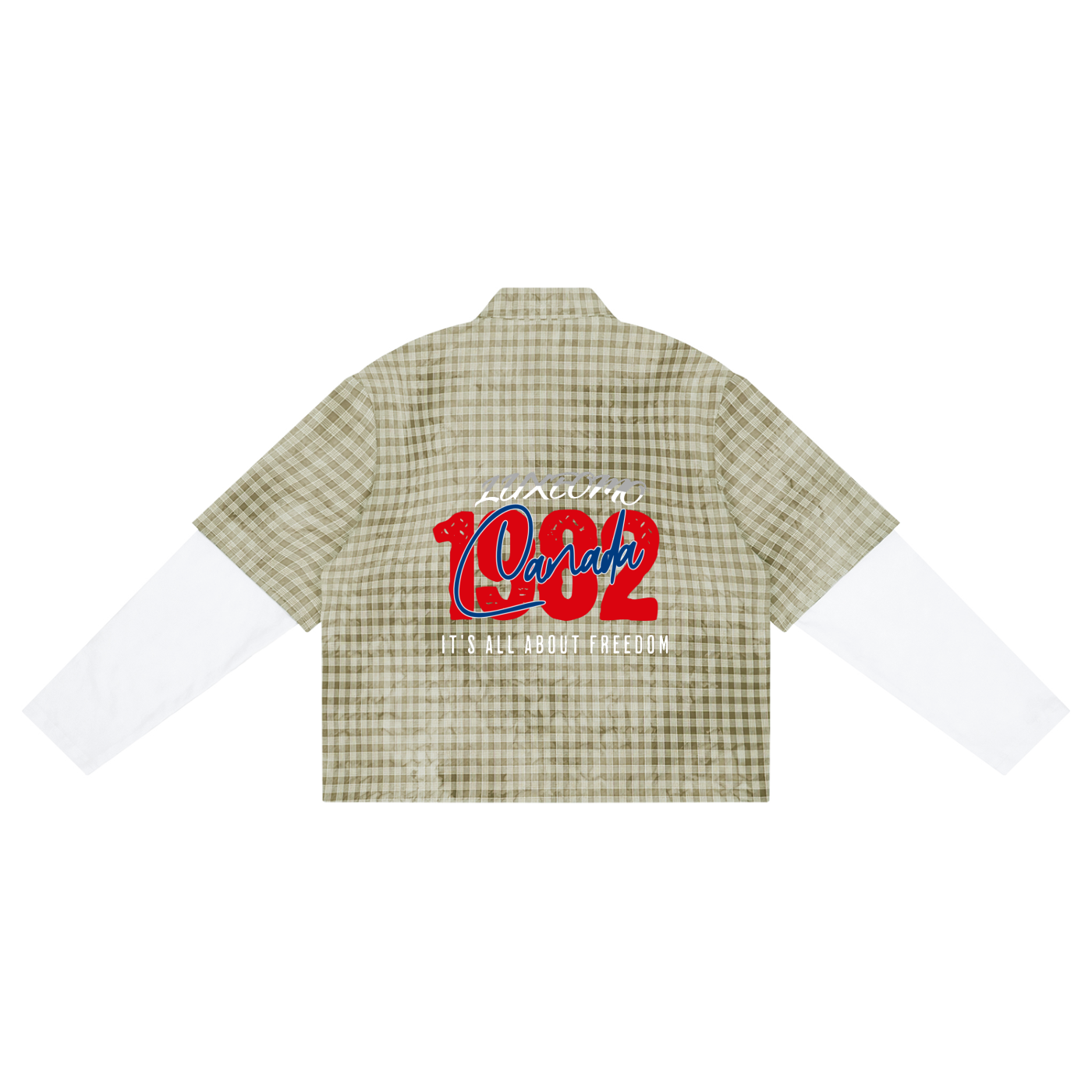 Luxe Vintage Wash Plaid Sleeve Shirt