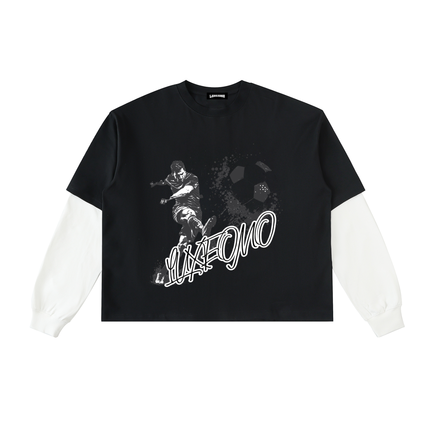 Luxeomo Contrast Sleeve Cotton T-Shirt