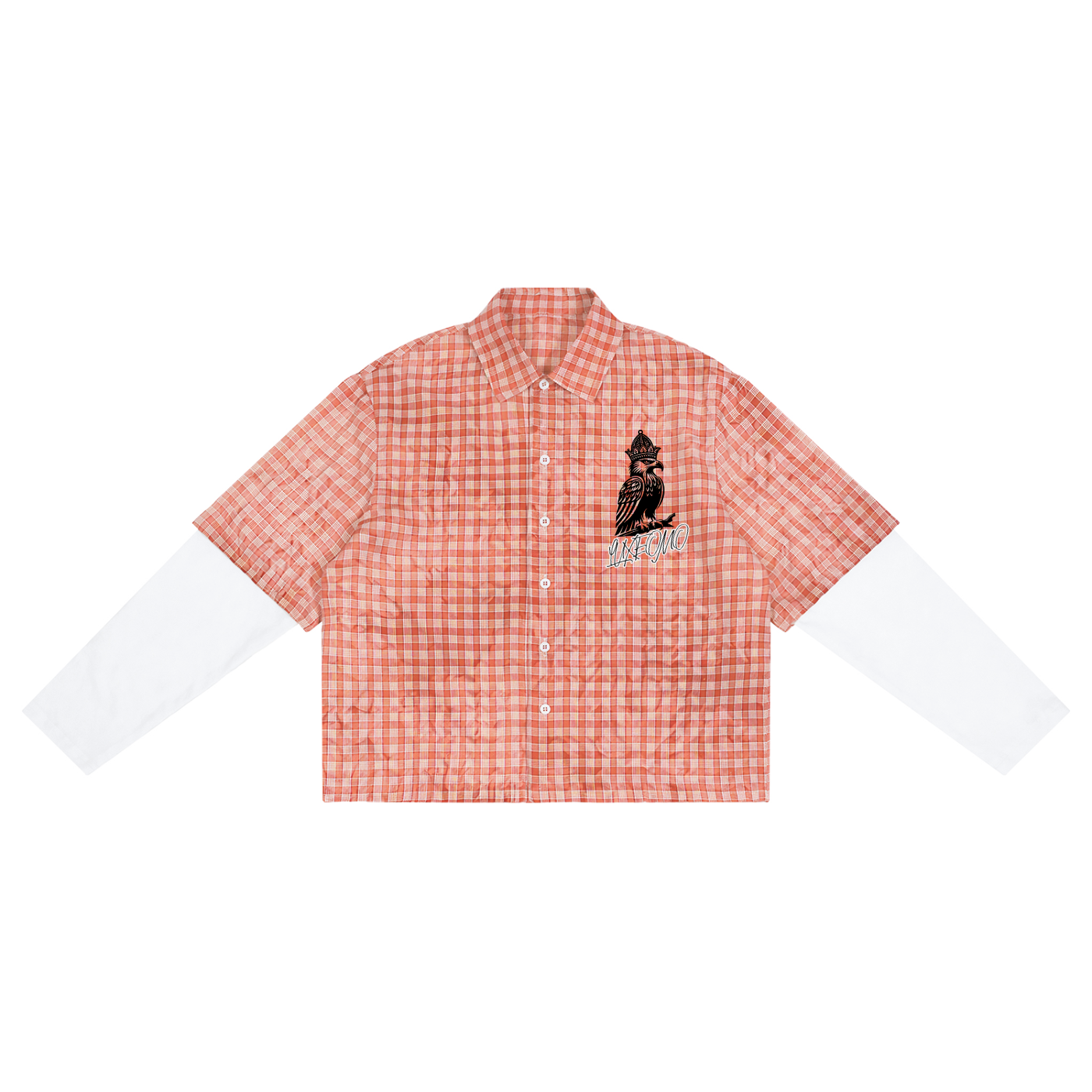 Luxe Vintage Wash Plaid Sleeve Shirt