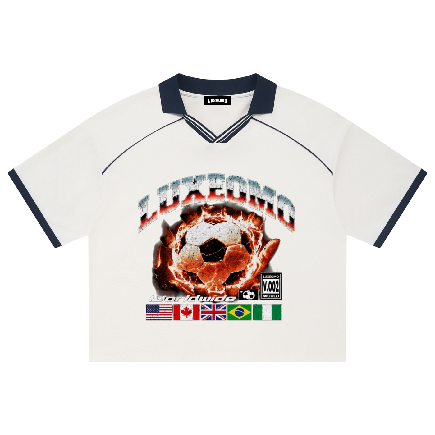 Luxeomo Collared Piping Boxy Soccer Jersey